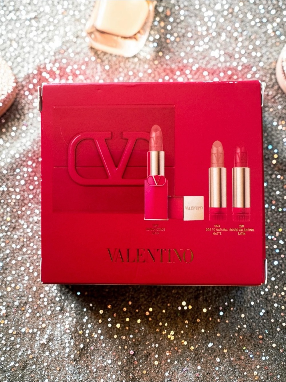 Rosso Valentino 3-Piece Refillable Lipstick Set NIB